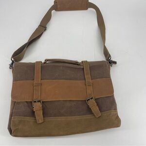 NUBILY Canvas & Leather Messenger / Satchel / Shoulder Laptop Bag